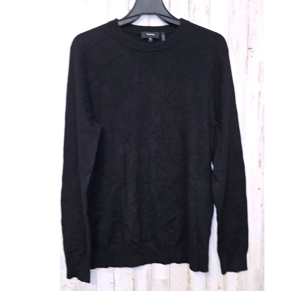 Theory men M Crew Sweater Pullover 100% cashmere Black Slim fit